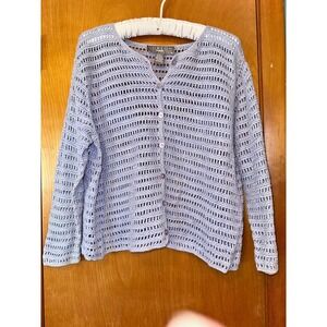 Vintage Womens Norton McNaughton‎ Cardigan Sweater Lilac Lavender Size PXL